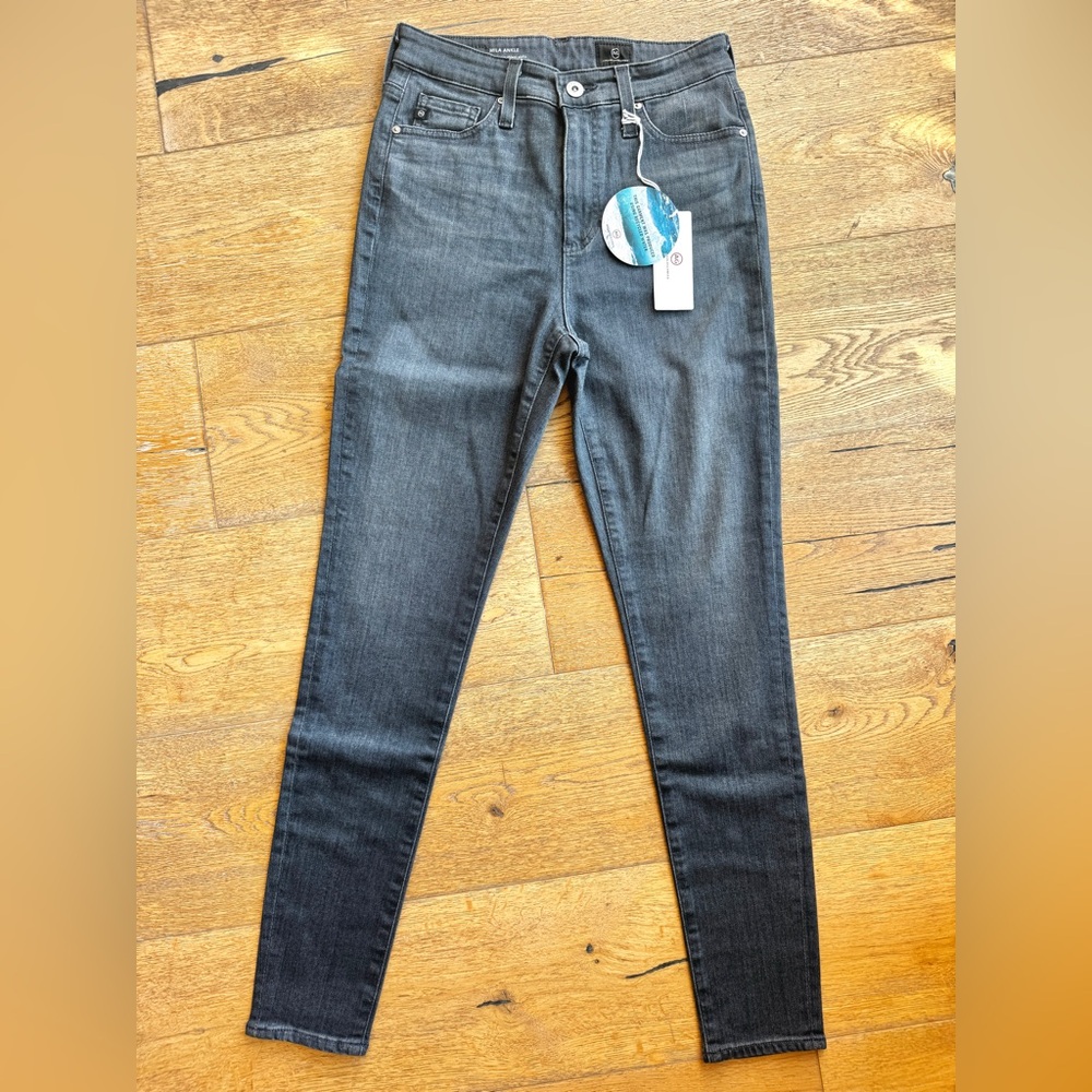 Ag Adriano Goldschmied Mila Ankle Jeans Super High Rise Skinny - Grey